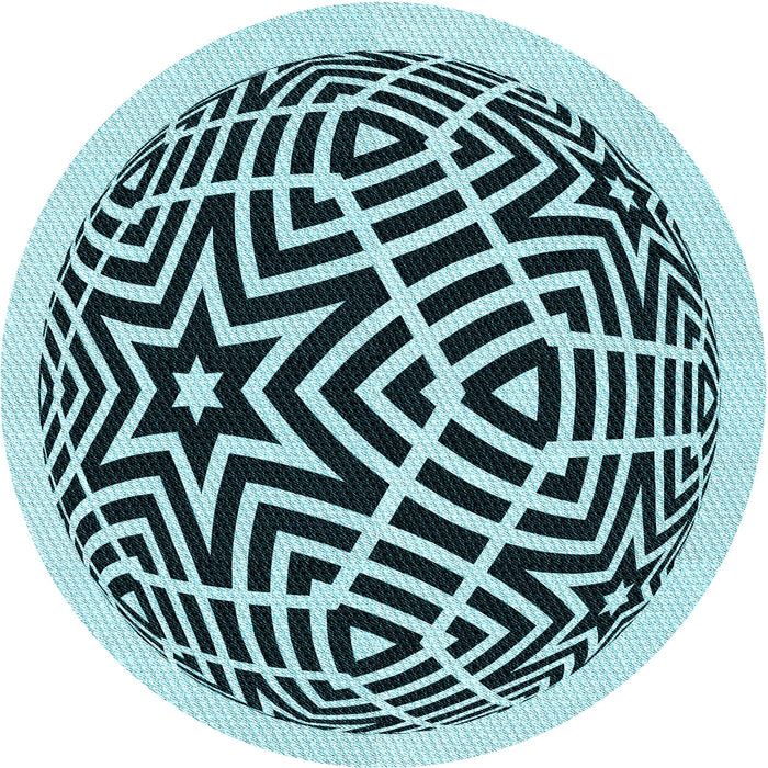 Square Patterned Blue Rug, pat507lblu