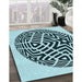 Machine Washable Transitional Blue Rug in a Family Room, wshpat507lblu