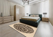 Round Machine Washable Transitional Golden Blonde Gold Rug in a Office, wshpat507org