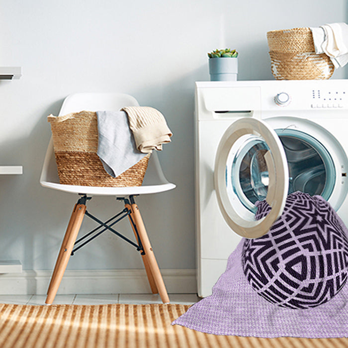 Machine Washable Transitional Purple Rug in a Washing Machine, wshpat507pur