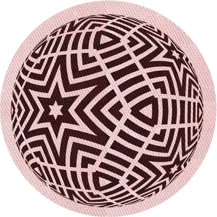 Square Patterned Brown Red Rug, pat507rd