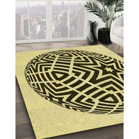 Patterned Mustard Yellow Rug, pat507yw