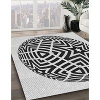 Patterned Light Black Novelty Rug, pat507