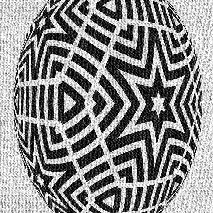 Patterned Light Black Novelty Rug, pat507