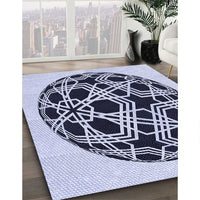 Patterned Pale Lilac Purple Rug, pat508blu