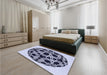 Patterned Pale Lilac Purple Rug in a Bedroom, pat508blu