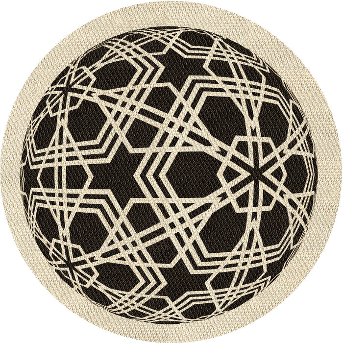 Square Patterned Vanilla Gold Rug, pat508brn