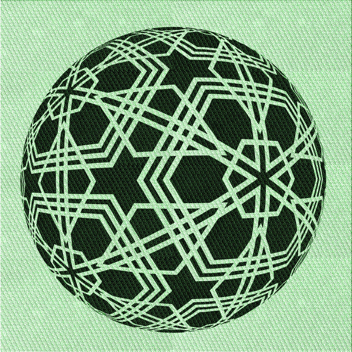 Round Machine Washable Transitional Medium Forest Green Rug, wshpat508grn