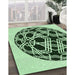 Patterned Medium Forest Green Rug in Family Room, pat508grn