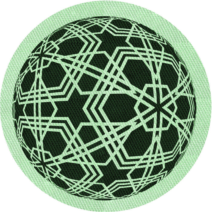 Square Machine Washable Transitional Medium Forest Green Rug in a Living Room, wshpat508grn