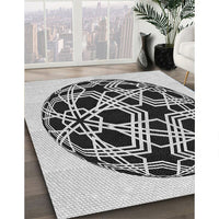 Patterned Platinum Gray Rug, pat508gry