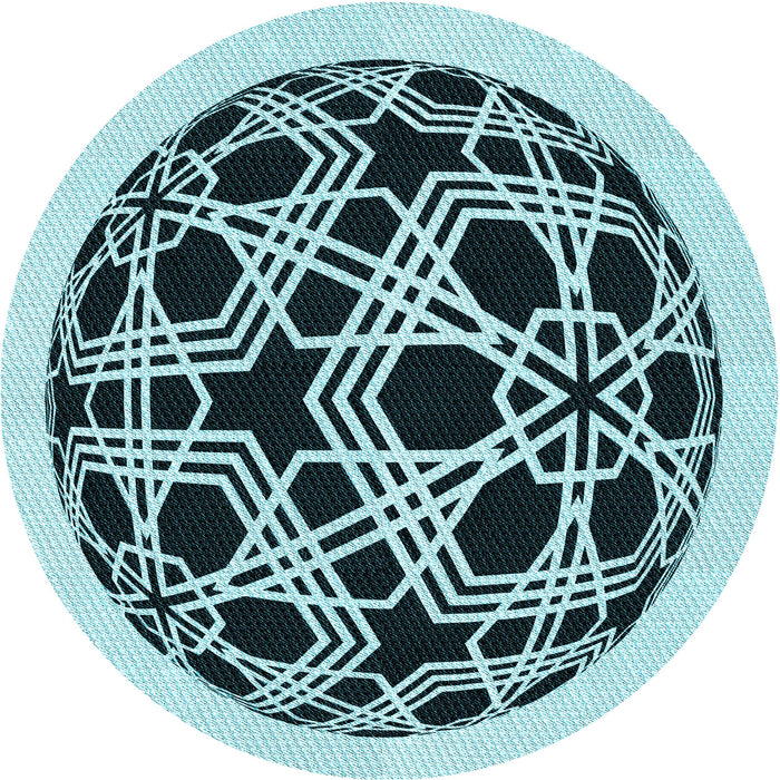 Square Patterned Blue Rug, pat508lblu