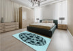 Patterned Blue Rug in a Bedroom, pat508lblu