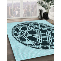 Patterned Blue Rug, pat508lblu