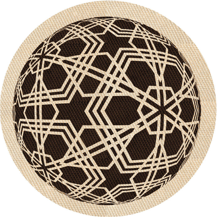 Square Patterned Deep Peach Orange Rug, pat508org