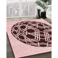 Patterned Brown Red Rug, pat508rd