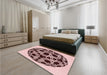 Patterned Brown Red Rug in a Bedroom, pat508rd