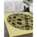 Patterned Mustard Yellow Rug in Family Room, pat508yw