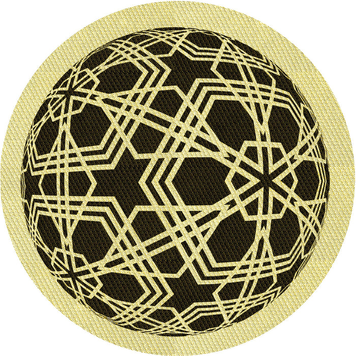 Square Patterned Mustard Yellow Rug, pat508yw