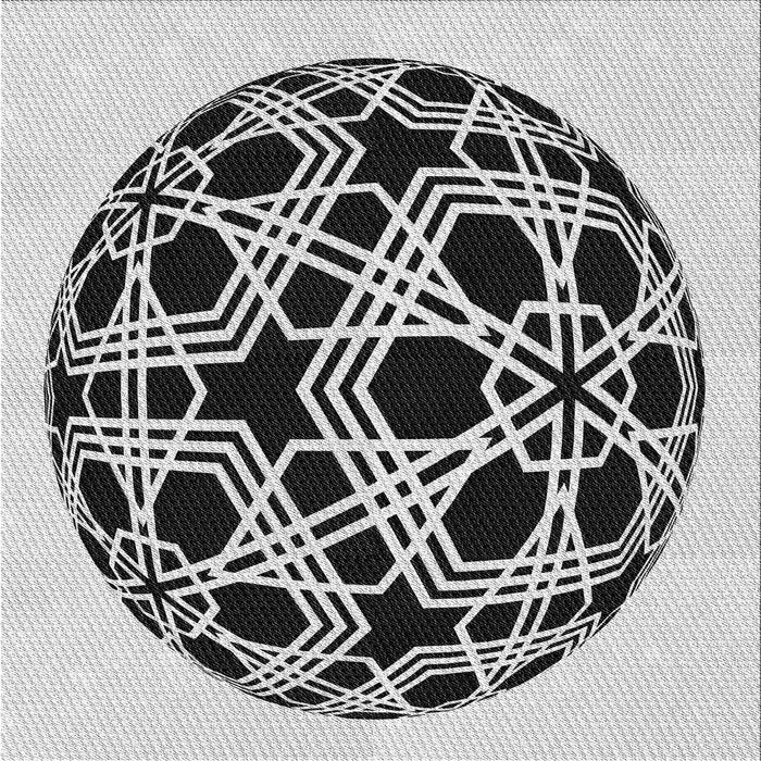 Square Patterned Platinum Gray Novelty Rug, pat508