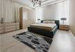 Patterned Gray Rug in a Bedroom, pat509gry