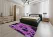 Patterned Purple Rug in a Bedroom, pat509pur