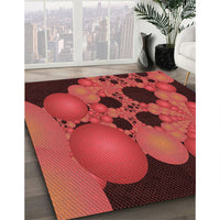 Patterned Cranberry Red Rug, pat509rd