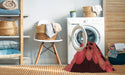 Machine Washable Transitional Cranberry Red Rug in a Washing Machine, wshpat509rd