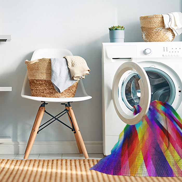 Machine Washable Transitional Gunmetal Gray Rug in a Washing Machine, wshpat50