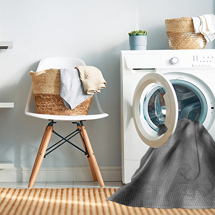 Machine Washable Transitional Gunmetal Gray Rug in a Washing Machine, wshpat51gry