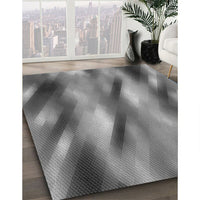 Patterned Gunmetal Gray Rug, pat51gry