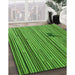 Patterned Green Rug in Family Room, pat510grn