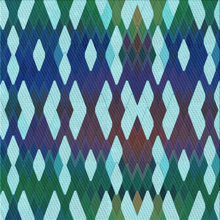 Round Patterned Blue Rug, pat511lblu