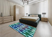 Patterned Blue Rug in a Bedroom, pat511lblu