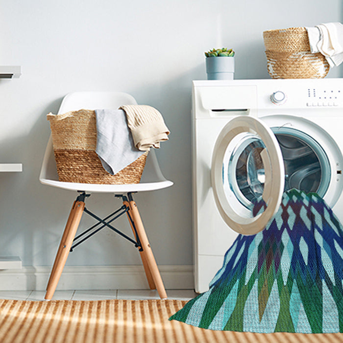 Machine Washable Transitional Blue Rug in a Washing Machine, wshpat511lblu