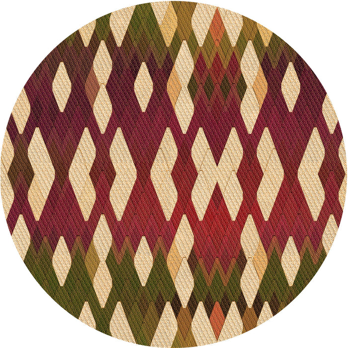 Square Patterned Saffron Red Rug, pat511org