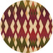 Square Patterned Saffron Red Rug, pat511org