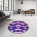 Round Patterned Bright Purple Rug in a Office, pat511pur