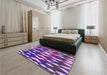 Patterned Bright Purple Rug in a Bedroom, pat511pur