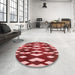 Round Patterned Light Coral Pink Rug in a Office, pat511rd