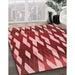 Machine Washable Transitional Light Coral Pink Rug in a Family Room, wshpat511rd