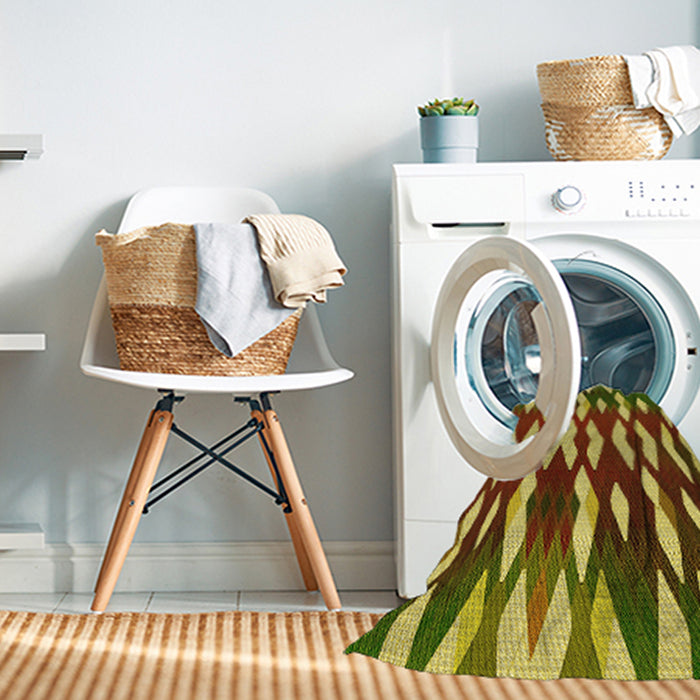 Machine Washable Transitional Red Brown Rug in a Washing Machine, wshpat511yw