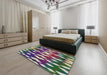 Machine Washable Transitional Green Rug in a Bedroom, wshpat511