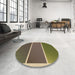 Round Patterned Dark Brown Rug in a Office, pat512brn