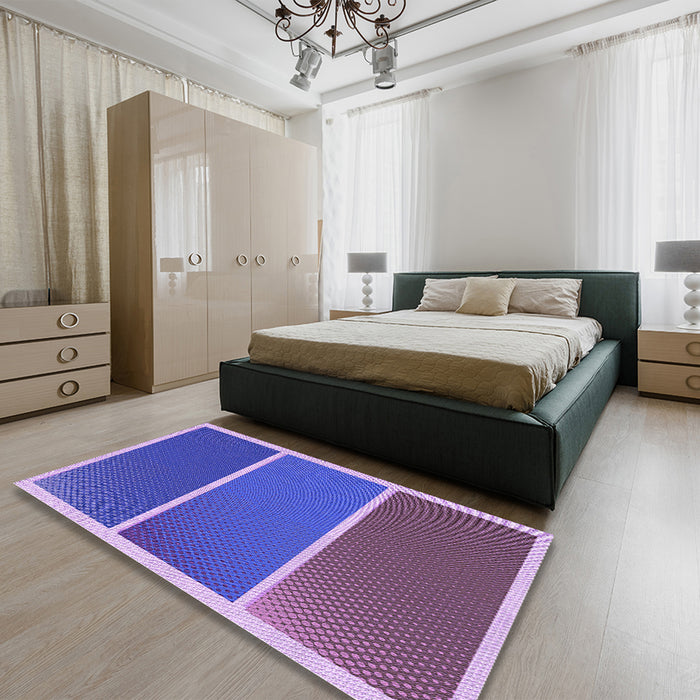 Patterned Amethyst Purple Rug in a Bedroom, pat512pur