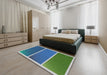 Patterned Blue Novelty Rug in a Bedroom, pat512