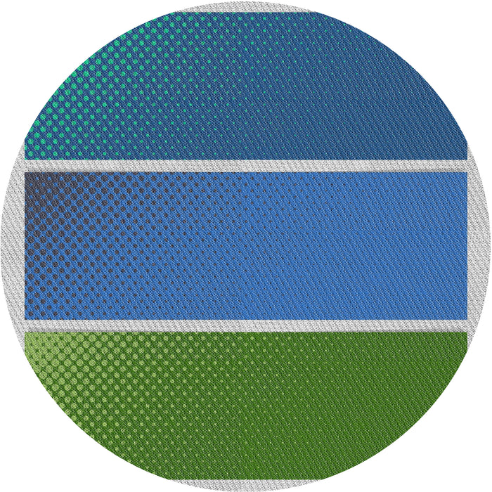 Sideview of Patterned Blue Novelty Rug, pat512