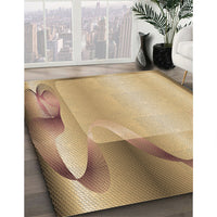 Patterned Yellow Orange Rug, pat513brn