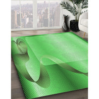 Patterned Neon Green Rug, pat513grn