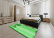 Patterned Neon Green Rug in a Bedroom, pat513grn